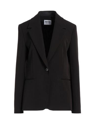 Moschino Jeans Woman Blazer Black Size 10 Polyester, Elastane In Black