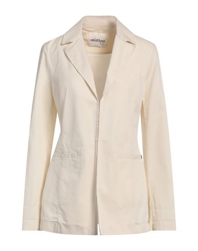 Ottod'ame Woman Blazer Cream Size 8 Cotton, Elastane In Nude
