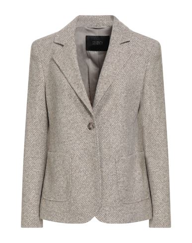 Seventy Venezia Woman Blazer Taupe Size 12 Acrylic, Virgin Wool, Polyester In Gray