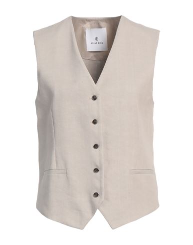 ANINE BING ANINE BING WOMAN TAILORED VEST BEIGE SIZE L LINEN, VISCOSE, ELASTANE 