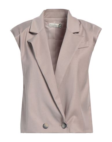 HAVEONE HAVEONE WOMAN TAILORED VEST LIGHT BROWN SIZE M POLYESTER, VISCOSE, ELASTANE 