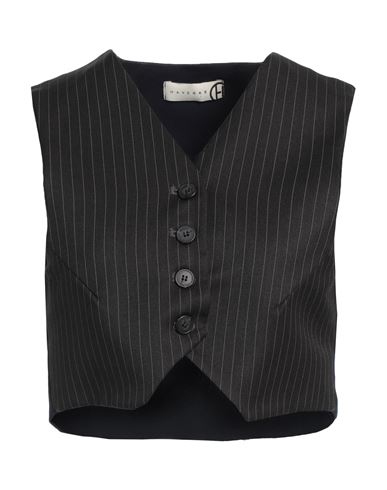 HAVEONE HAVEONE WOMAN TAILORED VEST CHARCOAL SIZE M POLYESTER, VISCOSE, ELASTANE 