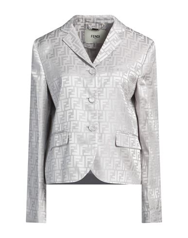 Fendi Woman Blazer Light Grey Size 6 Silk