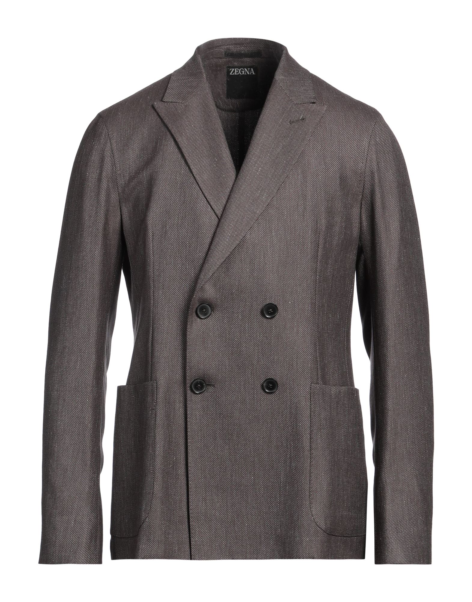 《セール開催中》ZEGNA メンズ ブレザー グレー 48 カシミヤ 64% / シルク 23% / リネン 13%