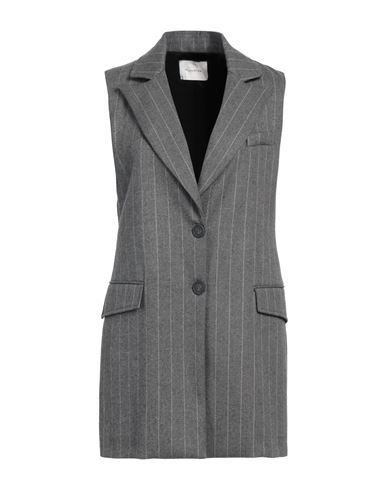 Manila Grace Woman Tailored Vest Grey Size 10 Polyester, Viscose, Elastane