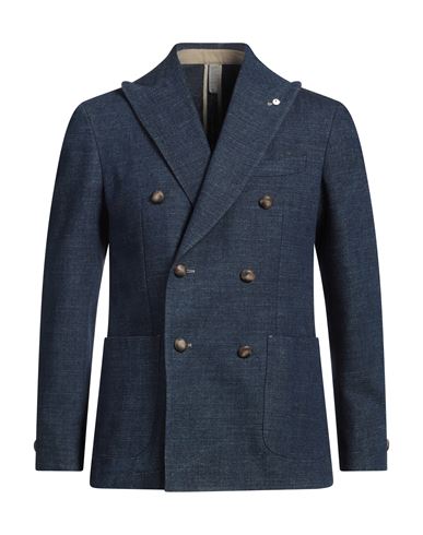 Sartorial Man Blazer Navy Size 44 Cotton, Wool, Linen, Nylon
