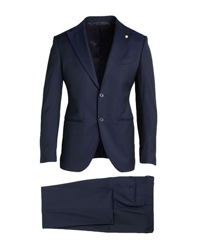 Luigi Bianchi Mantova Man Suit Midnight Blue Size 44 Virgin Wool, Elastane