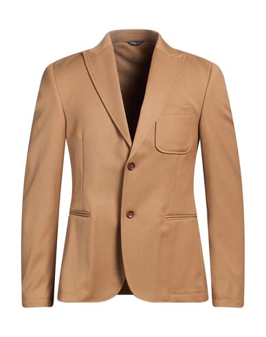 DANIELE ALESSANDRINI DANIELE ALESSANDRINI MAN BLAZER CAMEL SIZE 38 POLYESTER, VISCOSE, ELASTANE 