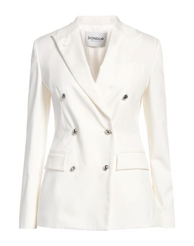 Dondup Woman Blazer White Size 8 Modal, Cotton, Elastane In White