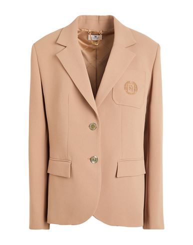 Elisabetta Franchi Woman Blazer Camel Size 6 Polyester In Beige