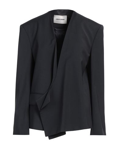 Low Classic Woman Blazer Navy Size L Wool, Polyester, Polyurethane In Navy