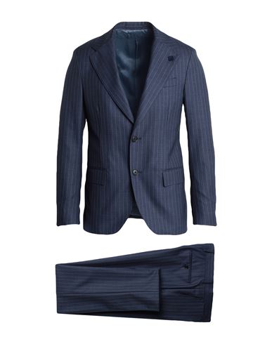Lardini Man Suit Navy Size 46 Virgin Wool, Polyester In Navy