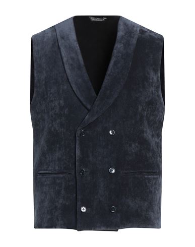 Grey Daniele Alessandrini Man Tailored Vest Midnight Blue Size 42 Polyester, Polyamide, Elastane