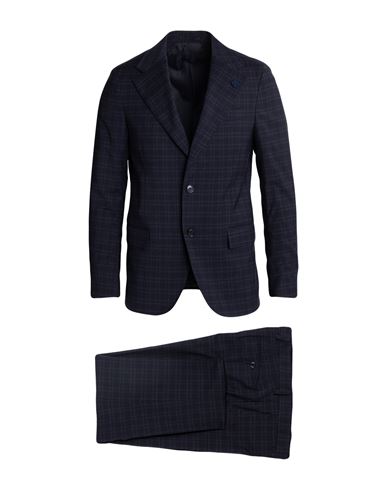 Lardini Man Suit Midnight Blue Size 44 Wool, Polyester, Viscose, Elastane