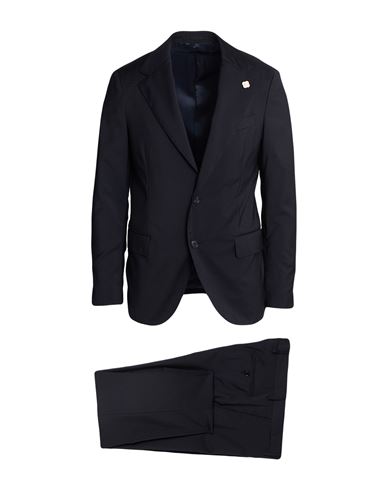 Lardini Man Suit Midnight Blue Size 46 Wool, Elastane
