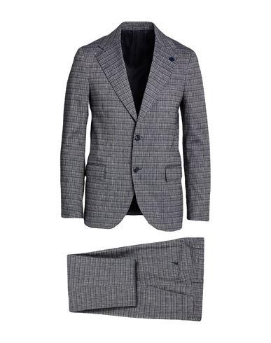 Lardini Man Suit Midnight Blue Size 44 Cotton, Linen, Polyamide, Elastane In Blue