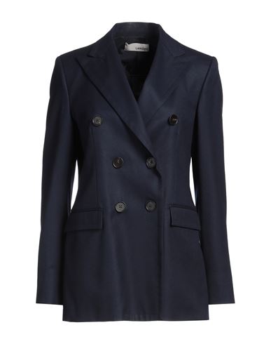 Lardini Woman Blazer Midnight Blue Size 12 Wool In Multi