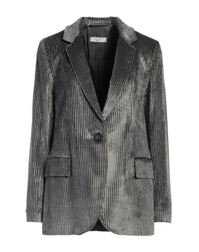 SEMICOUTURE SEMICOUTURE WOMAN BLAZER GREY SIZE 6 VISCOSE, POLYESTER, POLYAMIDE 