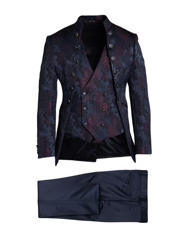 Luigi Bianchi Mantova Man Suit Midnight Blue Size 44 Polyester, Virgin Wool