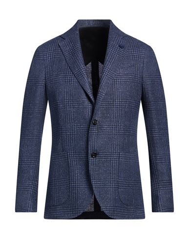 Lardini Man Blazer Navy Size 40 Linen, Silk, Wool, Cotton, Textile Fibers In Navy