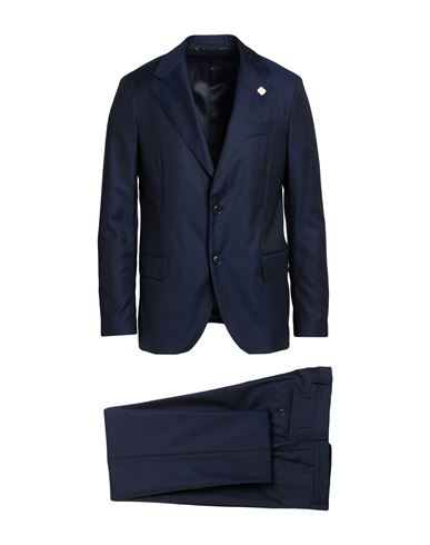 Lardini Man Suit Navy Size 42 Wool