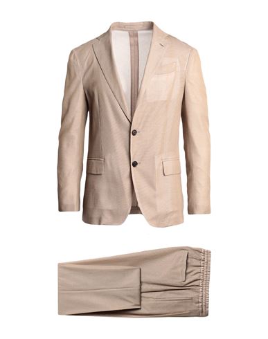 Lardini Man Suit Sand Size 40 Cotton, Polyamide