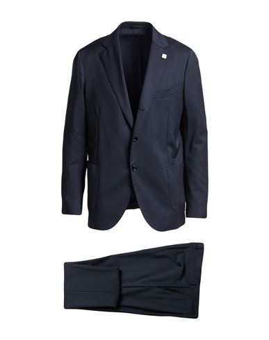 Lardini Man Suit Midnight Blue Size 48 Wool