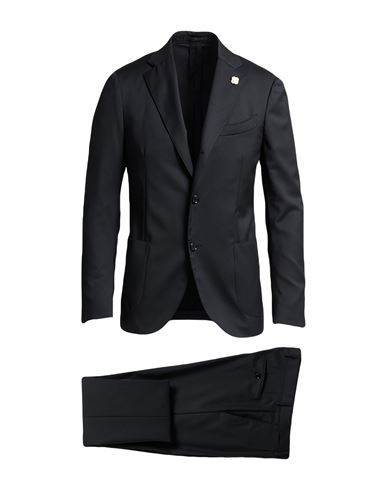 Lardini Man Suit Black Size 48 Wool