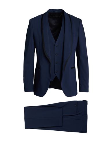 Lardini Man Suit Navy Size 40 Wool, Mohair Wool, Elastane
