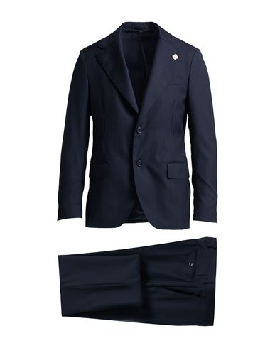 Lardini Man Suit Midnight Blue Size 44 Wool