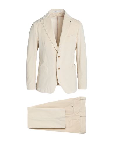 Tagliatore Man Suit Cream Size 42 Cotton, Elastane