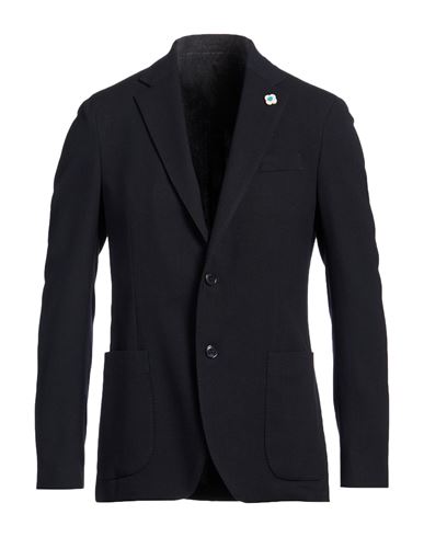 Lardini Man Blazer Midnight Blue Size 44 Wool, Polyester, Cotton, Elastane In Blue