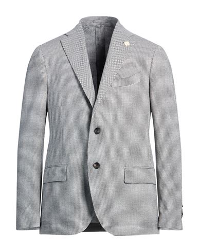 Lardini Man Blazer Black Size 44 Cotton, Polyester, Linen In Black