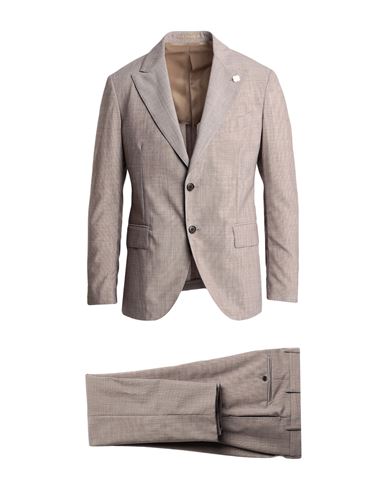 Lardini Man Suit Khaki Size 44 Wool, Polyester, Elastane