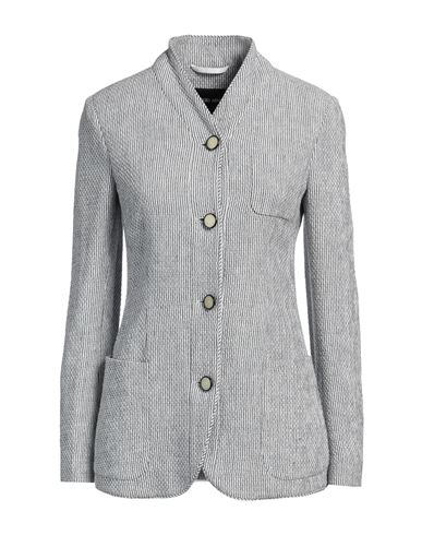 GIORGIO ARMANI GIORGIO ARMANI WOMAN BLAZER BLACK SIZE 6 LINEN, COTTON, ELASTANE 