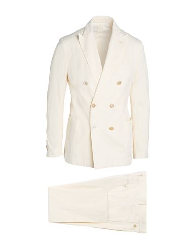 Lardini Man Suit Ivory Size 44 Cotton, Cashmere
