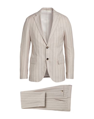 Lardini Man Suit Beige Size 42 Wool, Linen, Silk