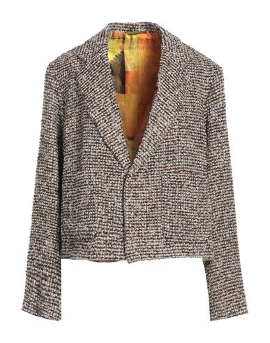Tanaka Woman Blazer Dark Brown Size M Wool, Acrylic, Nylon, Polyester In Brown