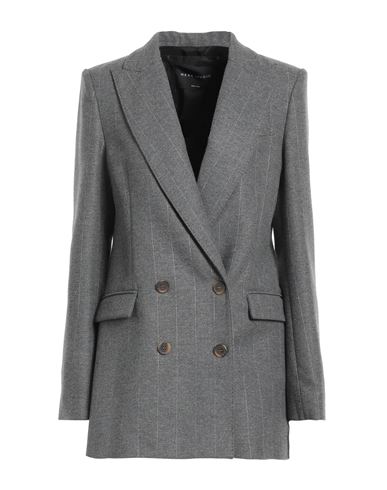 Hebe Studio Woman Blazer Grey Size 8 Wool, Polyester, Viscose, Polyamide, Elastane In Grey