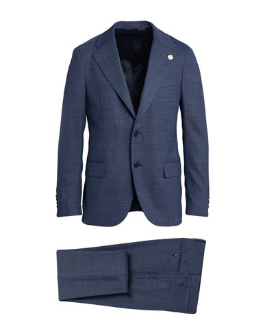 Lardini Man Suit Navy Size 44 Polyester, Wool, Elastane