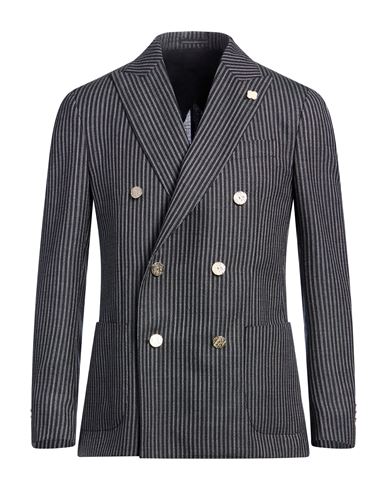 Lardini Man Blazer Midnight Blue Size 42 Wool In Blue