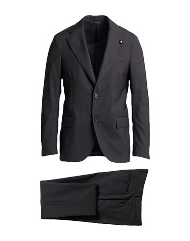 Lardini Man Suit Charcoal Size 44 Wool, Elastane