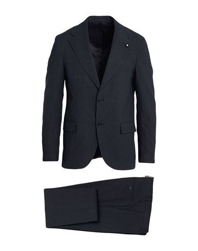 Lardini Man Suit Charcoal Size 42 Virgin Wool, Linen, Elastane