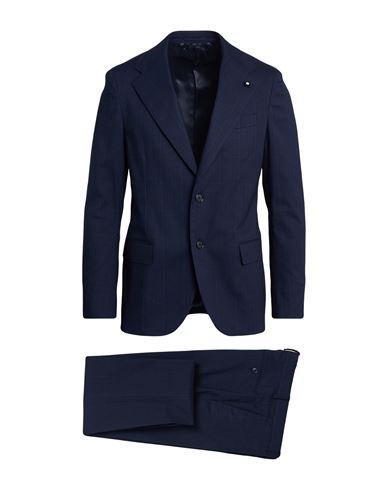 Lardini Man Suit Midnight Blue Size 42 Cotton, Tencel, Elastane