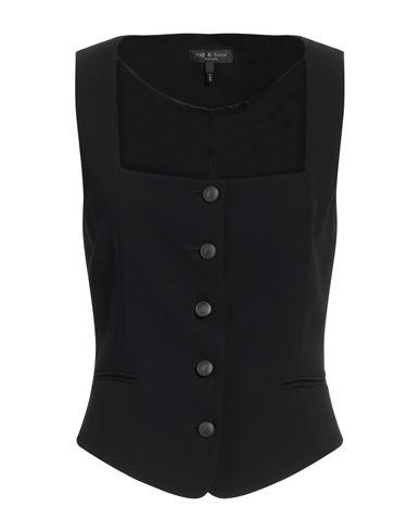Rag & Bone Woman Tailored Vest Black Size 8 Triacetate, Polyester In Black