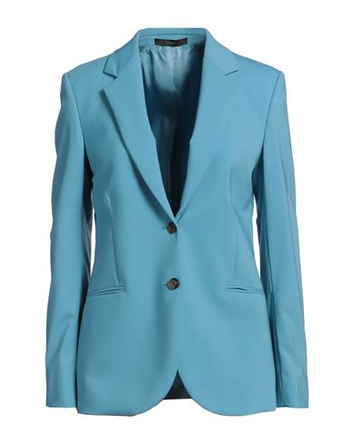 Paul Smith Woman Blazer Sky Blue Size 8 Virgin Wool, Elastane In Blue