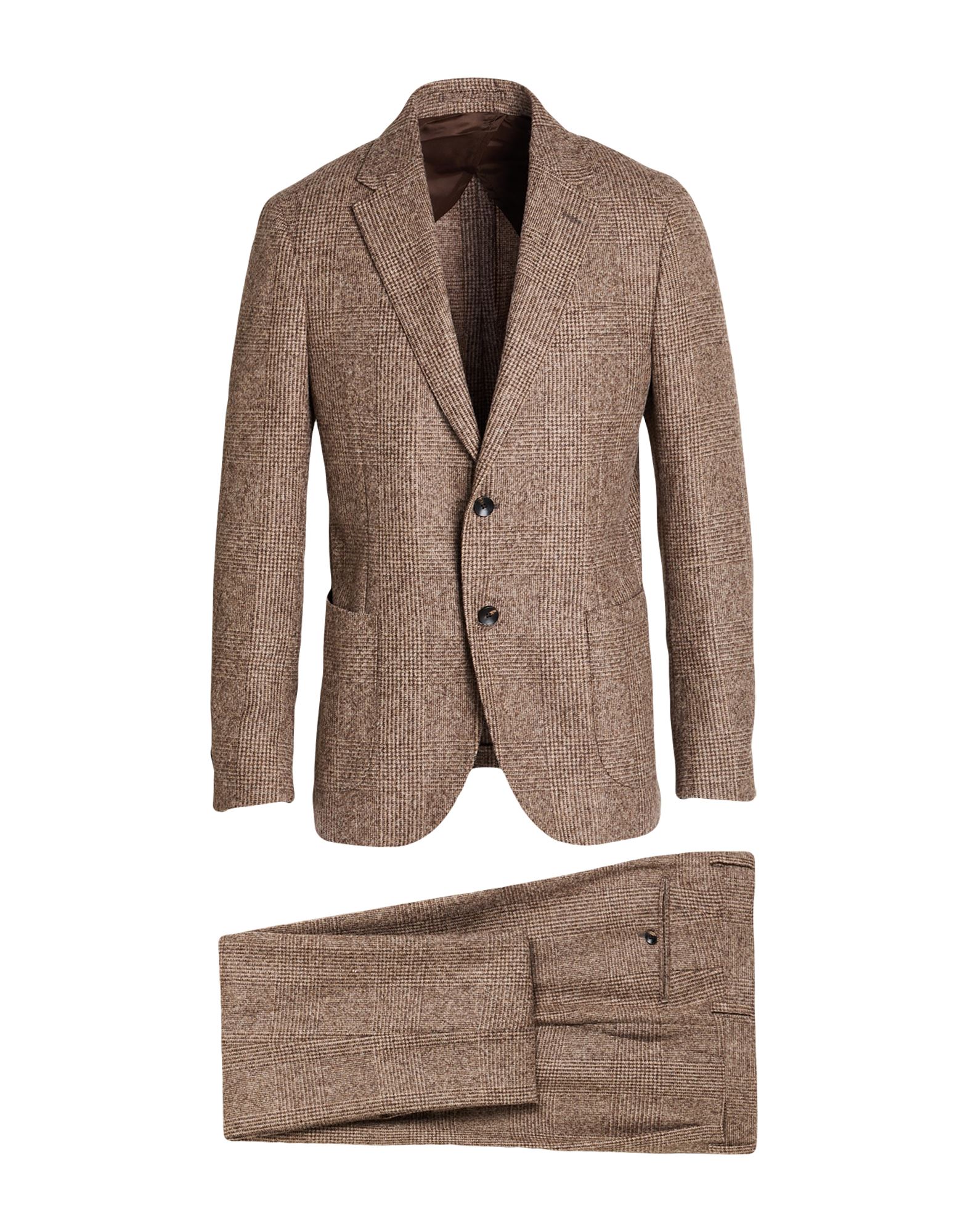 美品　Ermenezildo Zagnaグレンチェックスーツ　ブラウン　Ｍ 美品 Ermenezildo Zagnaグレンチェックスーツ ブラウン M