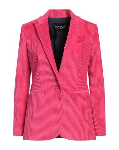 Dondup Woman Blazer Fuchsia Size 10 Cotton, Elastane In Pink