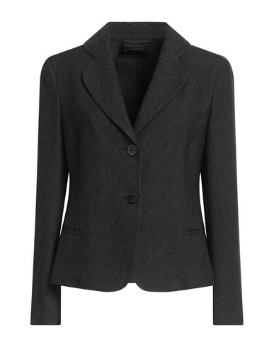 Emporio Armani Icon Woman Blazer Charcoal Size 14 Viscose, Virgin Wool