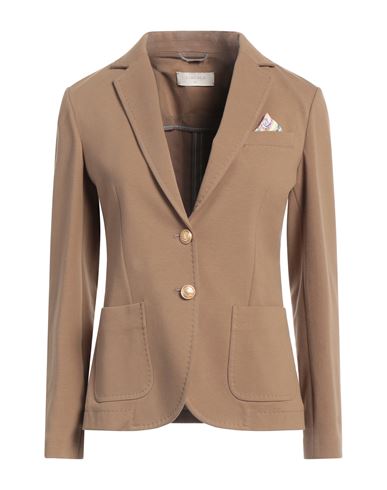 Circolo 1901 Woman Blazer Khaki Size 12 Cotton, Lycra In Beige
